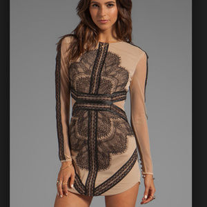 Three Floor Mademoiselle Embroidered Mini Dress